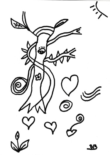 "L 'arbre aux coeur" başlıklı Tablo Balavoine Sophie tarafından, Orijinal sanat, Işaretleyici