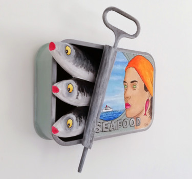 Escultura intitulada "Seafood" por Philippe Balayn, Obras de arte originais, Papel machê