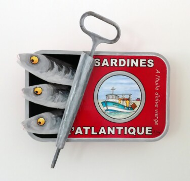 Rzeźba zatytułowany „Sardine de l'Atlant…” autorstwa Philippe Balayn, Oryginalna praca, Papier mache