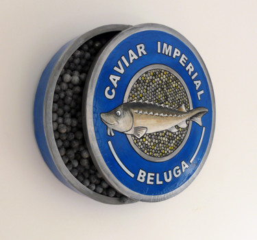 Sculpture titled "Caviar Impérial, bl…" by Philippe Balayn, Original Artwork, Paper maché