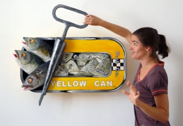 Sculpture titled "Yellow Can" by Philippe Balayn, Original Artwork, Other