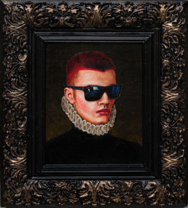 Portrait of a Young Man in Sunglasses 14.4x13x1.2 in ©2019 by Oleksandr Balbyshev