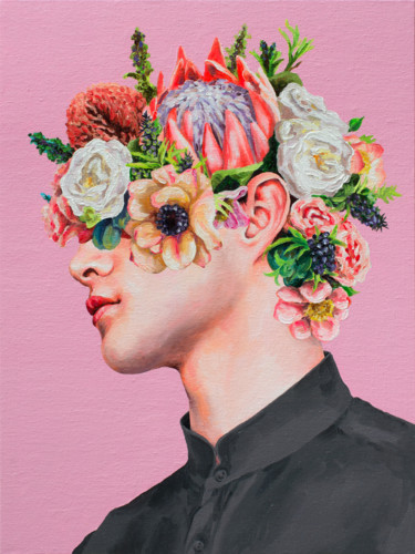 Oleksandr Balbyshev "Flower Face №2" Картина под названием "Oleksandr Balbyshev…" - Oleksandr Balbyshev, Подлинное произведение искусства, Масло Установлен на По…