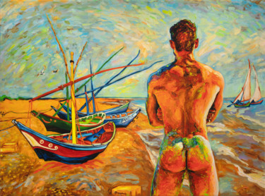 Balbyshev 'Bather with Fishing Boats' EDITIONED PRINT 01\20 Отпечатки и Гравюры под названием "Balbyshev 'Bather w…" - Oleksandr Balbyshev, Подлинное произведение искусства, Цифровая п…