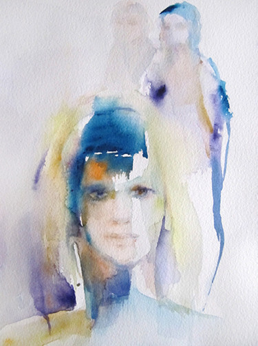 Scène de vie Peinture intitulée "Scène de vie" par Sylvia Baldeva, Œuvre d'art originale, Aquarelle