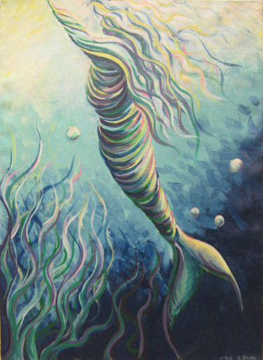 Painting titled "sirene2.png" by Baudouin Brisou, Original Artwork