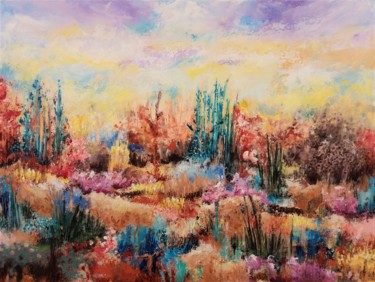 Peinture intitulée "Le Jardin D'Amour" par C.Baliguian, Œuvre d'art originale, Acrylique