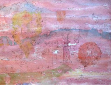 Peinture intitulée "Au Moulin rouge" par Valentin, Œuvre d'art originale, Huile