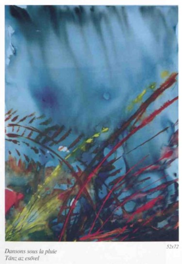 Peinture intitulée "Dansons sous la plu…" par Valentin, Œuvre d'art originale, Huile