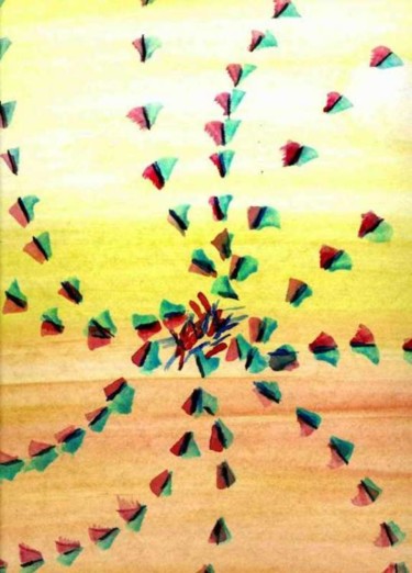 Peinture intitulée "Traces de papillons…" par Valentin, Œuvre d'art originale, Huile