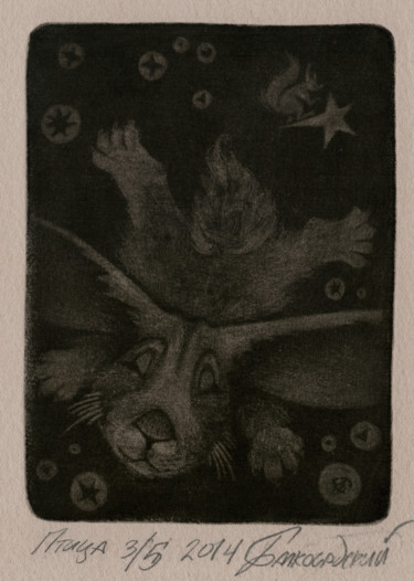 Отпечатки и Гравюры под названием "Птица" - Кирилл Балкосадский, Подлинное произведение искусства, гравюра