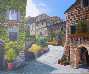 Painting titled "The Italian street" by Tatyana Chuprina, Original Artwork, Acrylic