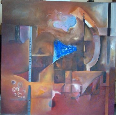 Peinture intitulée "le cri du masque" par Bamar Ndiaye, Œuvre d'art originale