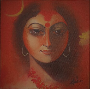 Pittura intitolato "DURGA" da Chandrani Banerjee, Opera d'arte originale, Acrilico