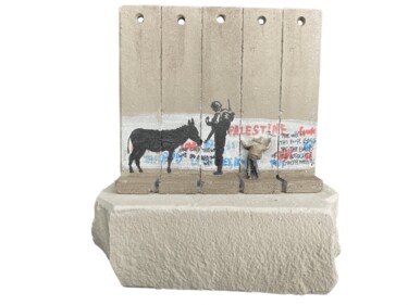 Rzeźba zatytułowany „Donkey Documents Wa…” autorstwa Banksy, Oryginalna praca, Olej