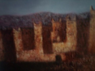Painting titled "murs ocres" by Houbaba, Original Artwork, Oil