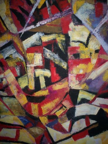 Painting titled "masque" by Houbaba, Original Artwork, Oil