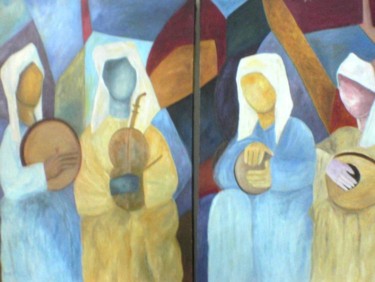 Peinture intitulée "la musique à une co…" par Houbaba, Œuvre d'art originale