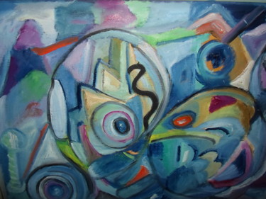 Peinture intitulée "composition" par Houbaba, Œuvre d'art originale