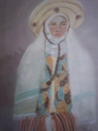 Peinture intitulée "la rifaine" par Houbaba, Œuvre d'art originale, Huile