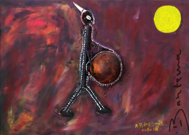 Malerei mit dem Titel "Masque BilaBila" von Bantema, Original-Kunstwerk, Acryl