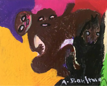 Peinture intitulée "Amis de trois" par Bantema, Œuvre d'art originale, Acrylique