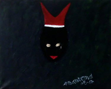 Peinture intitulée "Masque Akala peintu…" par Bantema, Œuvre d'art originale, Acrylique