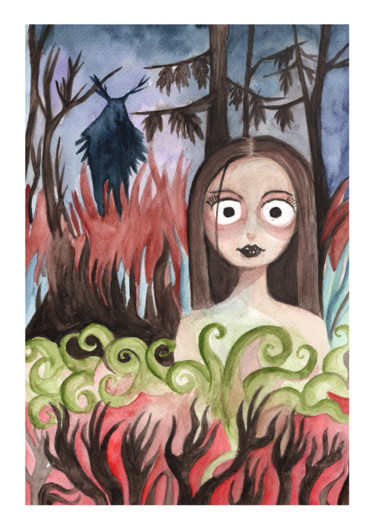 绘画 标题为“Eva & Eden” 由Banyapon Poolsawas, 原创艺术品, 水彩