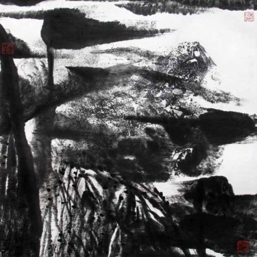 绘画 标题为“刘万林现代山水画3” 由半影老人, 原创艺术品