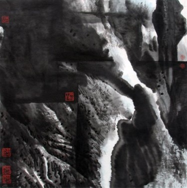 绘画 标题为“刘万林现代山水画8” 由半影老人, 原创艺术品