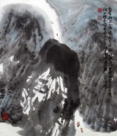 绘画 标题为“刘万林现代山水画23” 由半影老人, 原创艺术品