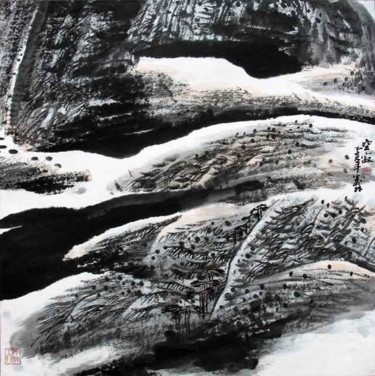 绘画 标题为“刘万林现代山水画33” 由半影老人, 原创艺术品