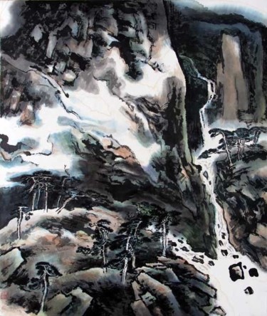 绘画 标题为“刘万林中国山水画2” 由半影老人, 原创艺术品