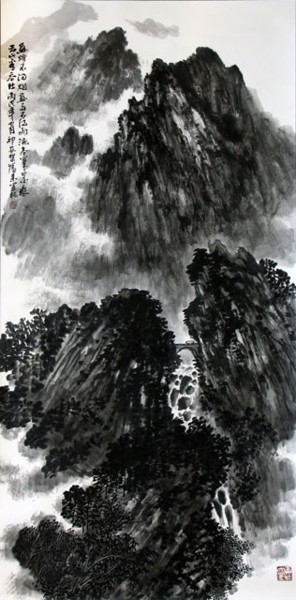 绘画 标题为“刘万林中国山水画6” 由半影老人, 原创艺术品