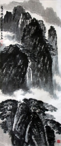 绘画 标题为“刘万林中国山水画7” 由半影老人, 原创艺术品