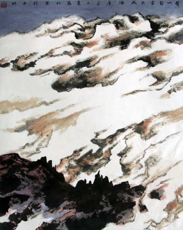 绘画 标题为“刘万林中国山水画13” 由半影老人, 原创艺术品