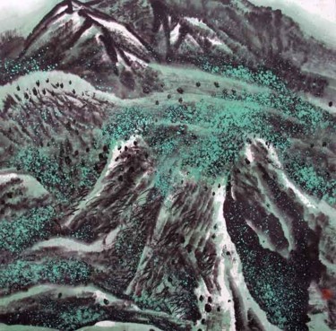 绘画 标题为“刘万林中国山水画15” 由半影老人, 原创艺术品