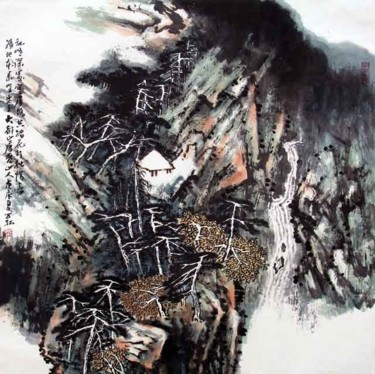 绘画 标题为“刘万林中国山水画17” 由半影老人, 原创艺术品