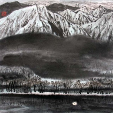 绘画 标题为“刘万林中国山水画23” 由半影老人, 原创艺术品