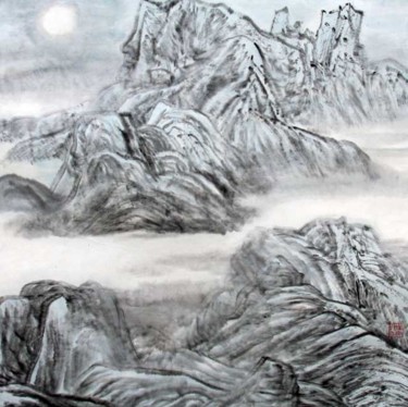 绘画 标题为“刘万林中国山水画28” 由半影老人, 原创艺术品