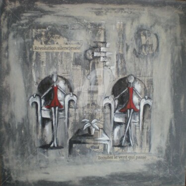 Painting titled "Révolution silencie…" by Miraë, Original Artwork, Oil