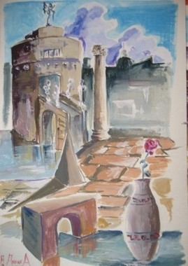 Painting titled "La fortezza dello s…" by Andrea Palermo, Original Artwork