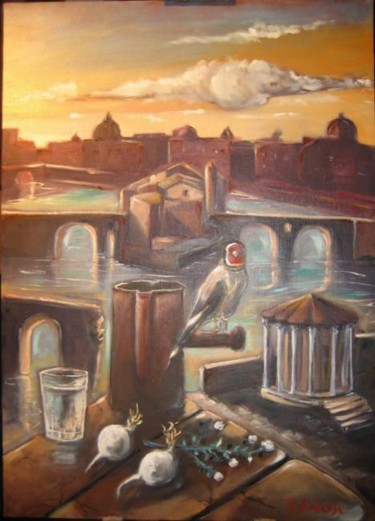 Painting titled "La fonte dell'etern…" by Andrea Palermo, Original Artwork, Oil