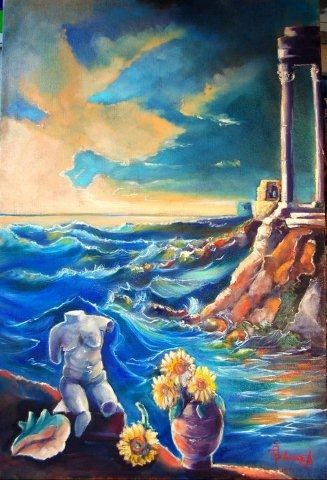 Painting titled "Sulle sponde ove na…" by Andrea Palermo, Original Artwork