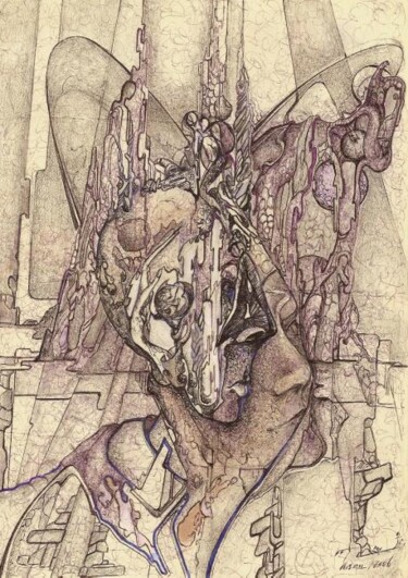 Desenho intitulada "O mensageiro" por Baptista Jacobs, Obras de arte originais