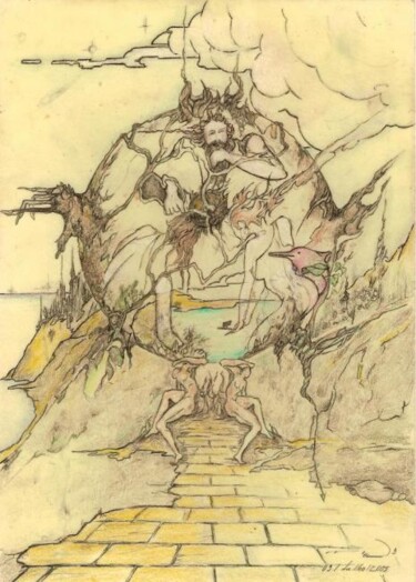 Desenho intitulada "A travessia de Enéi…" por Baptista Jacobs, Obras de arte originais