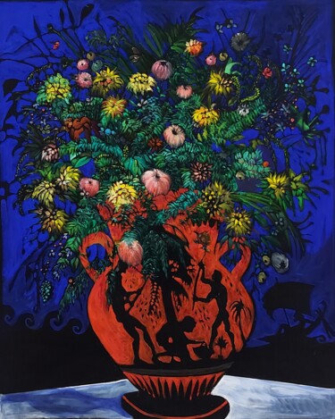 Malerei mit dem Titel "Vareadores de Flores" von Baptiste Laurent, Original-Kunstwerk, Öl Auf Keilrahmen aus Holz montiert