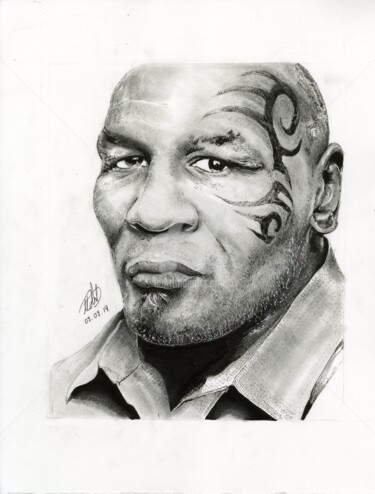 Drawing titled "Iron - Mike - Tyson" by Baptiste Molard (ArtBat), Original Artwork, Ink