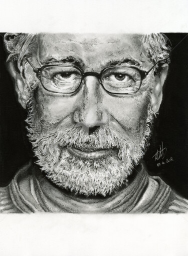 Desenho intitulada "Steven Spielberg" por Baptiste Molard (ArtBat), Obras de arte originais, Lápis