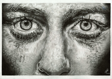 Dibujo titulada "Close Up" por Baptiste Molard (ArtBat), Obra de arte original, Tinta